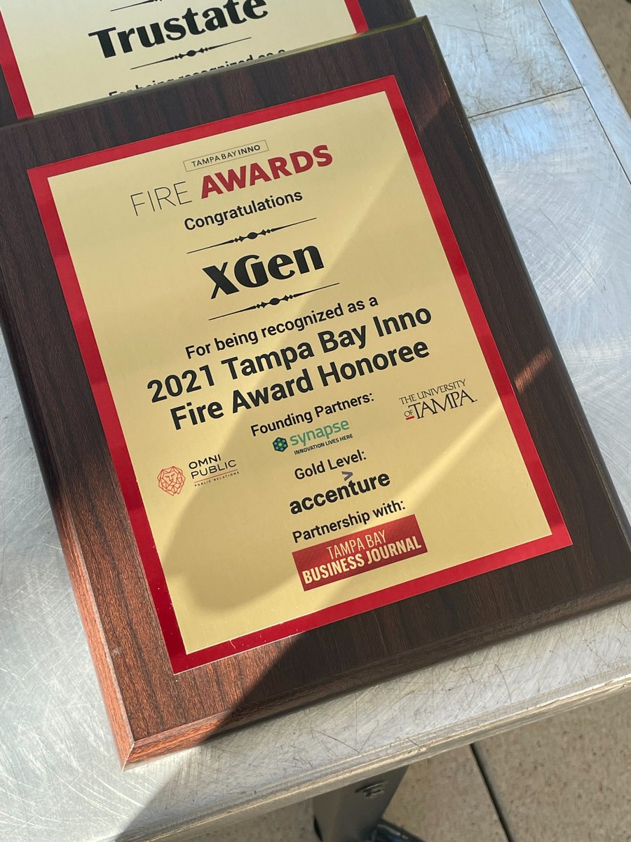 XGENAI's tweet image. Proud to be the 2021 @TampaBayInno Fire Award Honoree for Software! 🏆🔥

#ai #ecommerce #personalization