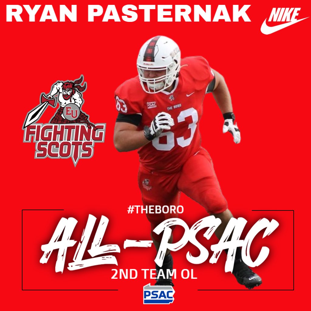 EdinboroFB's tweet photo. Congratulations to Senior, Ryan Pasternak, on being named 2nd Team All-Conference Offensive Line! 

#THEBORO 🔴🗡🛡⚪️ https://t.co/MIU5k6tE0W