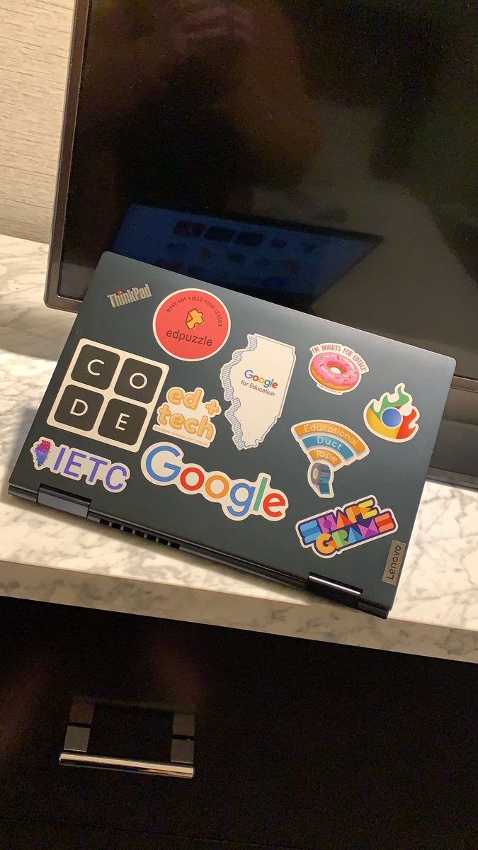 Adding more stickers … I need a bigger laptop!  #IETC2021 #IETCopoly