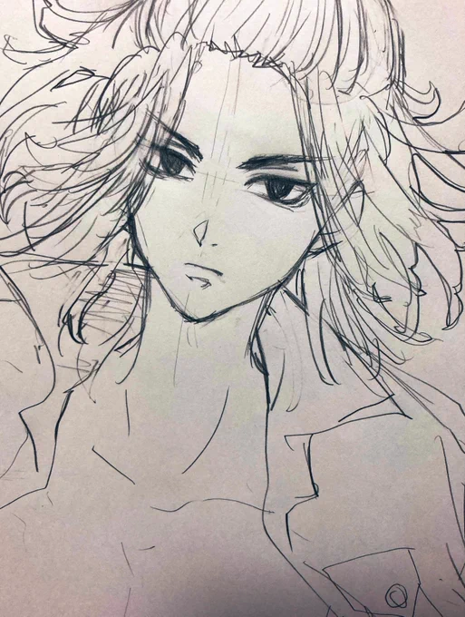 おはようございます落書きマイ、うーん歪むう😂 