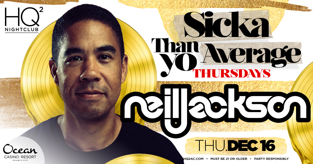 Our upcoming Sicka Than Yo Average Thursdays lineup is in and it looks SICK! Here's who's headed to #HQ2Nightclub. 👇 

NOV 18: <a href="/DJAngieVee/">Angie Vasquez</a>
DEC 2: <a href="/DJJasonWeiss/">Jason Weiss</a>
DEC 9: <a href="/Fashen/">malina malina</a>
DEC 16: Neil Jackson

Tickets &amp; tables: HQ2AC.com