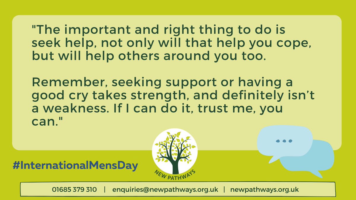 newpathways_'s tweet photo. "Seeking support or having a good cry takes strength. If I can do it, trust me, you can."
#InternationalMensDay #sexualviolence #youarenotalone https://t.co/5wZ977Wc6F