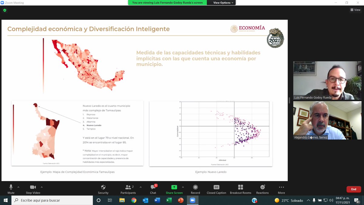 alejandrogomezt's tweet photo. Muchas gracias a @luisgodoyrueda de la @SE_mx por su explicación respecto de la enorme utilidad de las plataformas digitales #DataMexico, #ComerciaMX y #ExportaMx, que serán de gran apoyo para el desarrollo del #CentrodeInteligencia de la @CONCAMIN https://t.co/PtBNWqmMzS