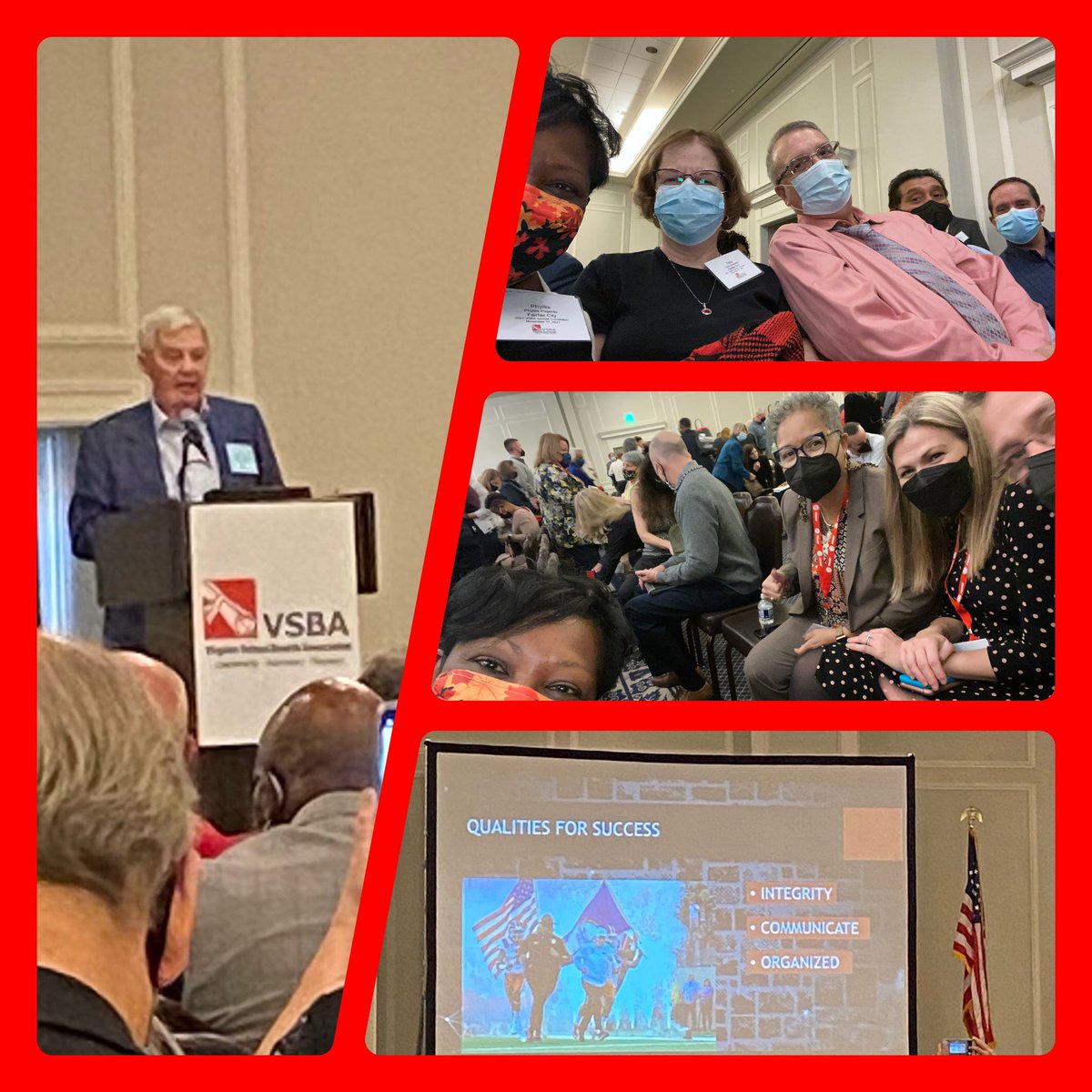 drphyllpajardo's tweet photo. Attending @VASchoolBoards annual convention w/@FairfaxSchools Board. Spotted @FCPSSupt @fwivey &amp; Director Kneale. Listened to leadership lessons from former VT football coach Beamer #Bekind #Behumble https://t.co/lZU46e12lU