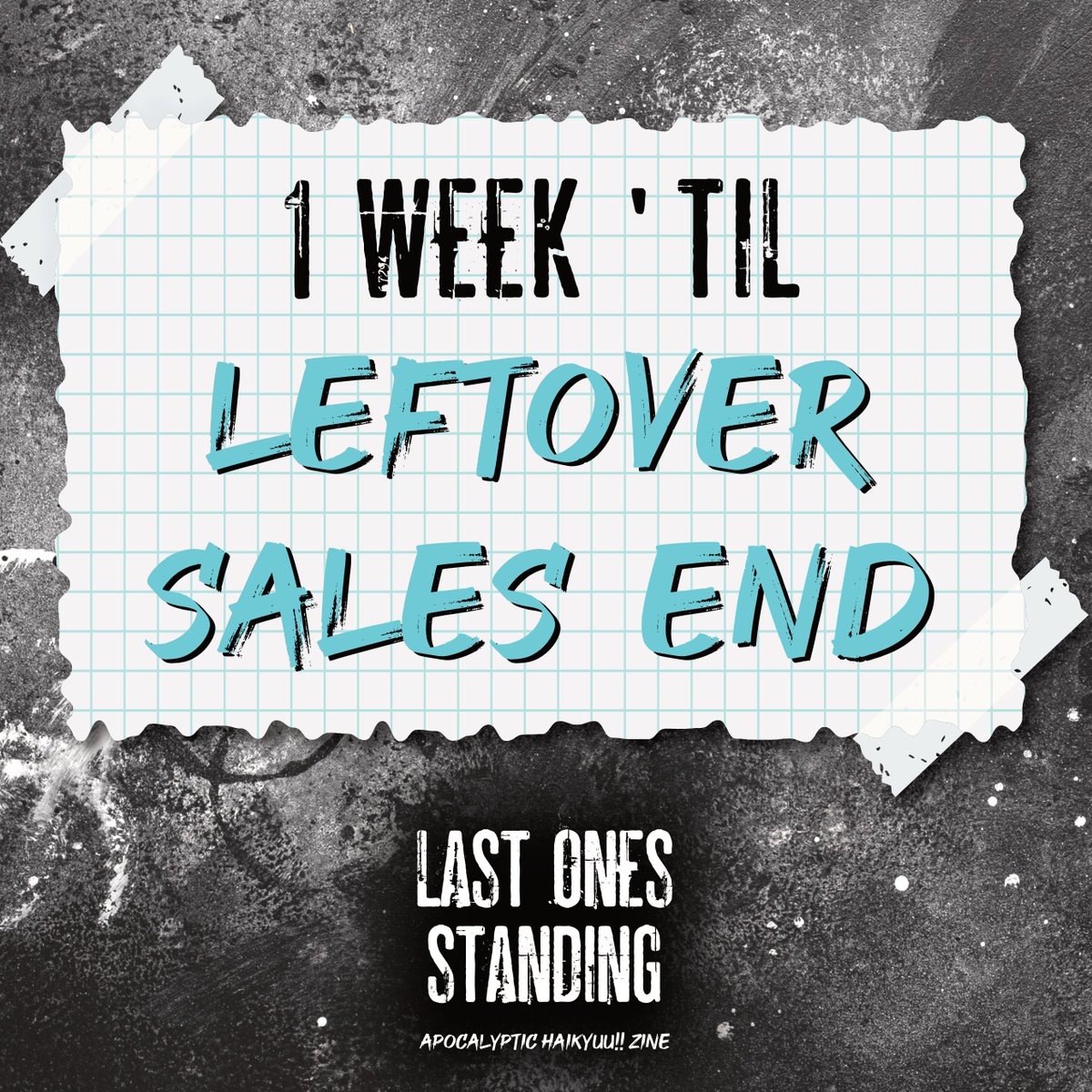 Survivors! Quick! There's only ONE WEEK LEFT to get your hand on our Apocalypse zine!
Will Akaashi's voice reach Bokuto? What's the meaning behind these letters addressed to Tadashi? How badass is Kiyoko with a gun? Find out in our zine (digital bundle available)!