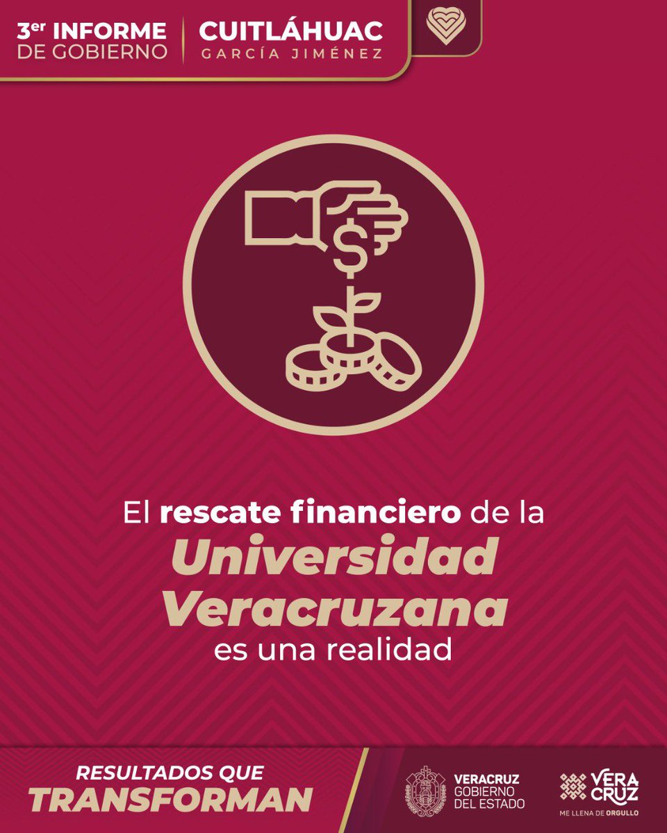 JonathanAH_'s tweet photo. #ResultadosQueTransforman: Se cumplió con pagar la deuda de nuestra máxima casa de estudios en el estado, heredada por administraciones pasadas.

Gracias al rescate de la Universidad Veracruzana se está haciendo justicia y brindando certeza a las y los veracruzanos. https://t.co/NhwL62jQ1I