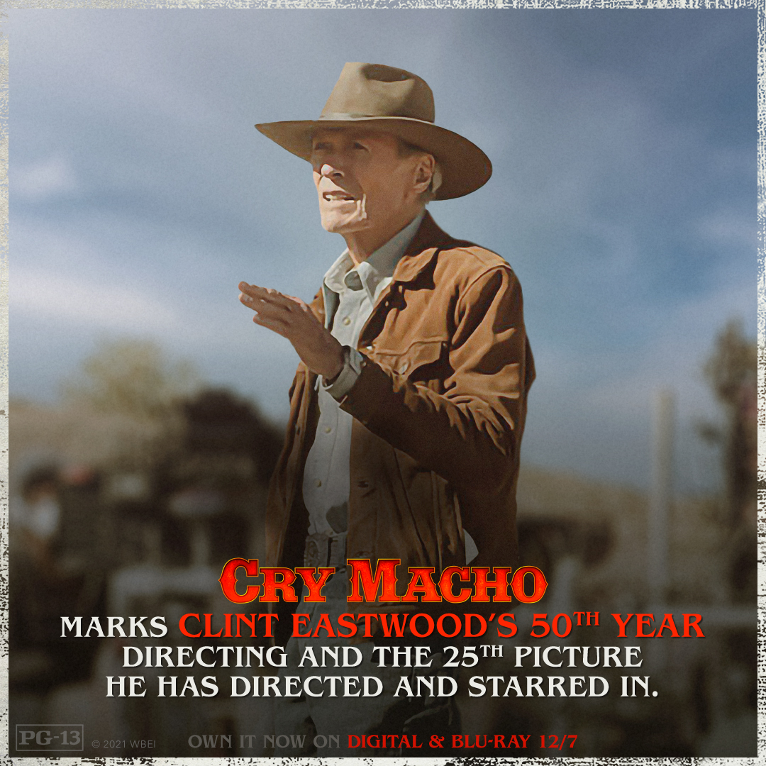 Here's to an impressive achievement from an impressive man. Don't miss #CryMacho, directed by and starring the legendary Clint Eastwood — Own now, watch instantly: crymachofilm.com
