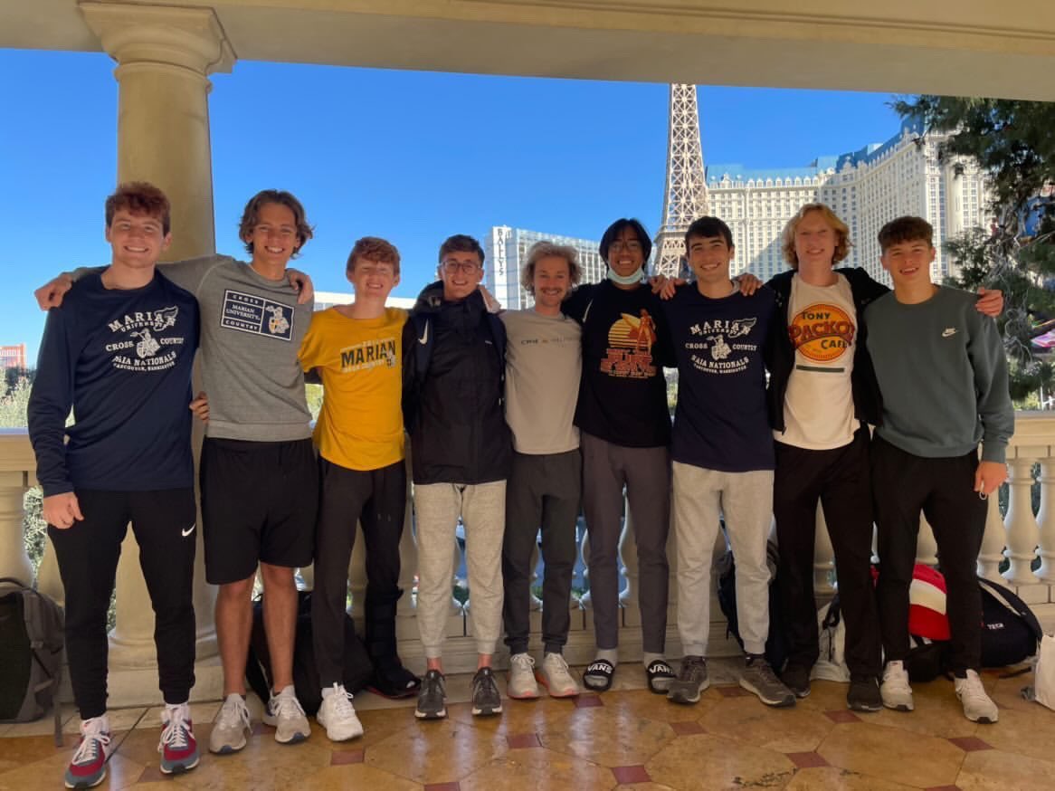 MarianTrackXC's tweet photo. Layover in Vegas for Marian Men’s Cross Country team on the way to Vancouver, Washington for NAIA Cross Country Championships! 〽️⚔️ https://t.co/SVMkxXhaW3