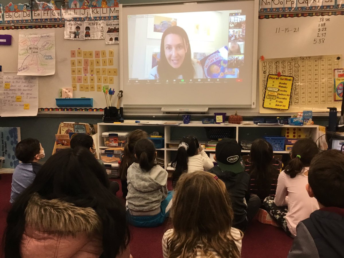 MrsCarrFRSD's tweet photo. Our first graders loved meeting author Christina Geist today and hearing her read 2 of her books.  The students wanted to write their own stories right away! @FlemRarSchools @RobertHunterES #Rhhraccoons https://t.co/2cdpkNmaQP