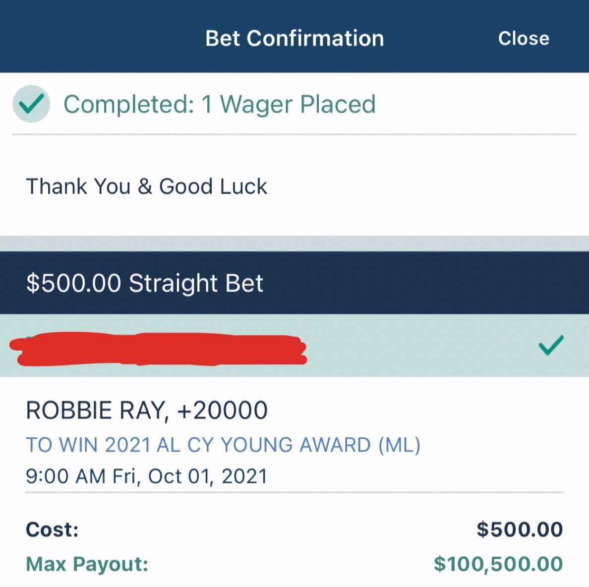 bighitterbilly's tweet photo. 💣💥🤯BOOM!!!🤯💥💣

✅ @RobbieRay (200/1) WINS CY YOUNG—DOUBLE DOWN HITS!!!

🏆🔨🏆🔨🏆

💯💸💯💸💯

BACK 2 BACK YEARS @CreatureCovers PICKS THE CY YOUNG WINNER!!!

🔥💦🔥💦 🔥

SEE YA 👋 TOMORROW, @GVC_Elgin

🐐🐐🐐🐐🐐

#BigHittersONLY #GamblingTwitter #FreePicks #BillyGOAT https://t.co/IKLjRP9daR