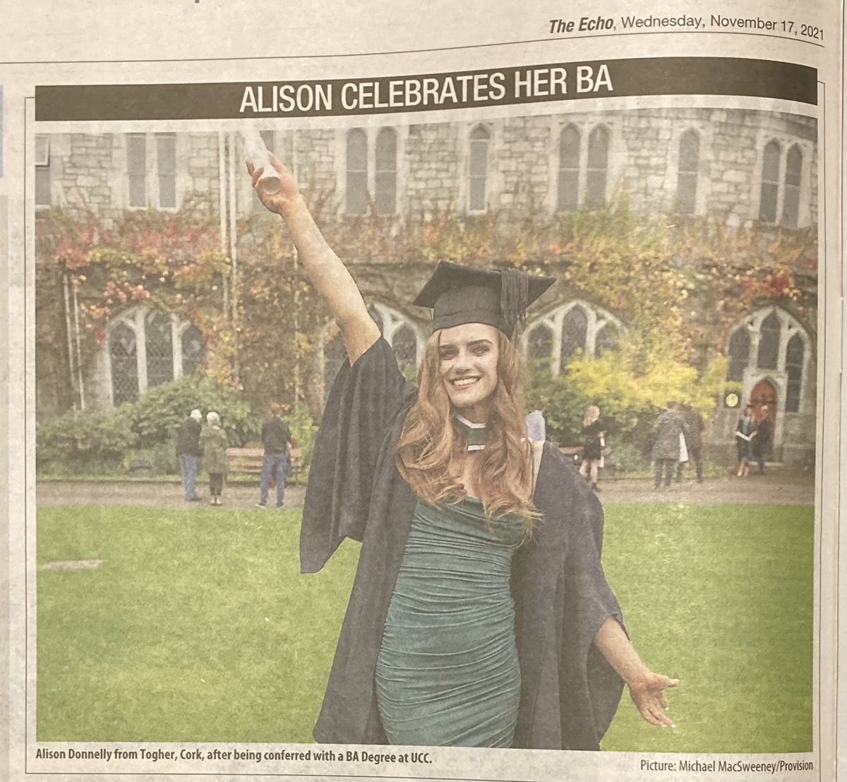 Thanks to <a href="/echolivecork/">EchoLive.ie</a> for capturing a lovely moment at last weekend's <a href="/UCC/">UCC Ireland</a> conferring ceremonies #proudparents