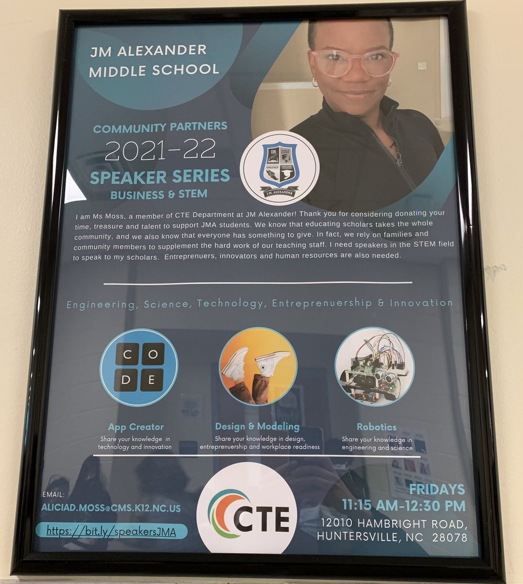 I had such a wonderful day yesterday speaking to the scholars at JM Alexander Middle School. #CTE