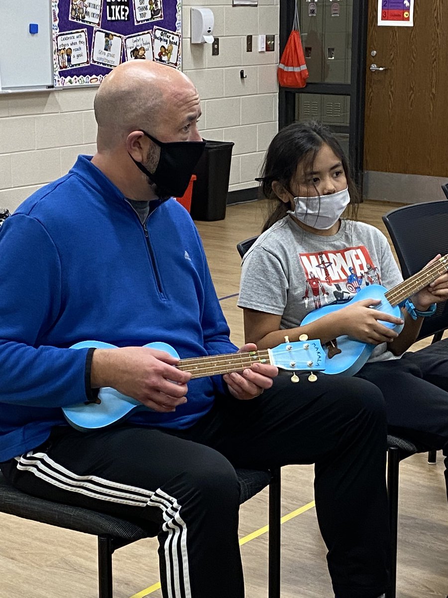 When <a href="/Kurt_Preble/">Kurt Preble</a> stopped by Ukulele Club, this pAwesome student didn’t hesitate to teach him what she knew so he could play along with us. #D76Diamonds #studentbecomestheteacher #proudofbothofthem