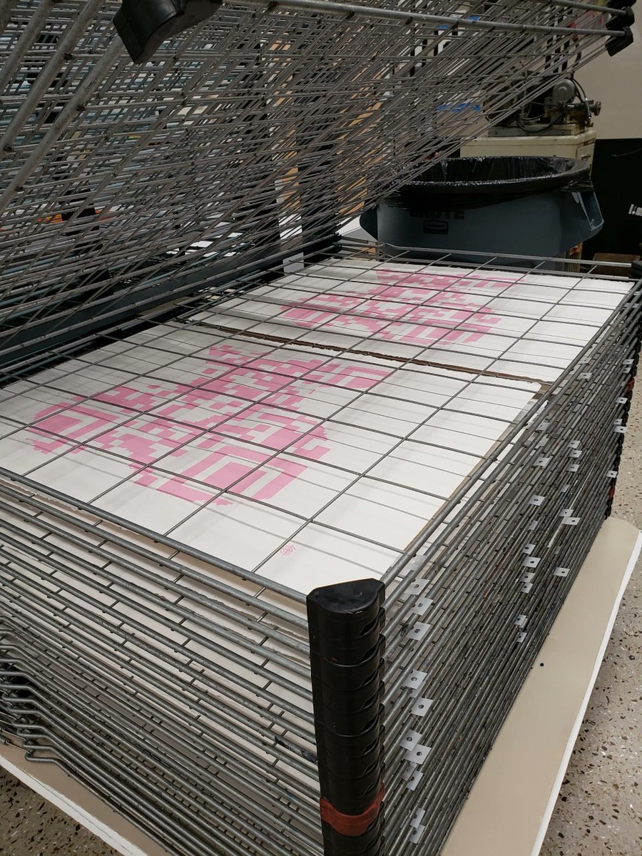 ScarHartleyUT's tweet photo. The Layer 🍰Magic of Screen Printing! Come see Nneka put the final touches on these beauties!
Friday 11/19 5-7pm in the Bailey Arts Studios
Follow @artyouhungry make magic happen!
If you want to take one home - Become a Friend of the Gallery Patron Member!
https://t.co/HRlUdDKXqt https://t.co/pRhmH28rGE