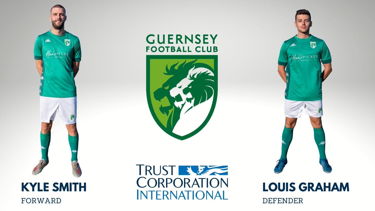 trustcorpci's tweet photo. We’re pleased to announce we’re the proud sponsors of Louis Graham and Kyle Smith for the @GuernseyFC 2021/22 season! Louis is a Private Equity &amp; Funds Officer here at TCI. The next match is away against Uxbridge on 20th November. We wish them good luck with the season. #COYGL https://t.co/L9QgnKNZwU