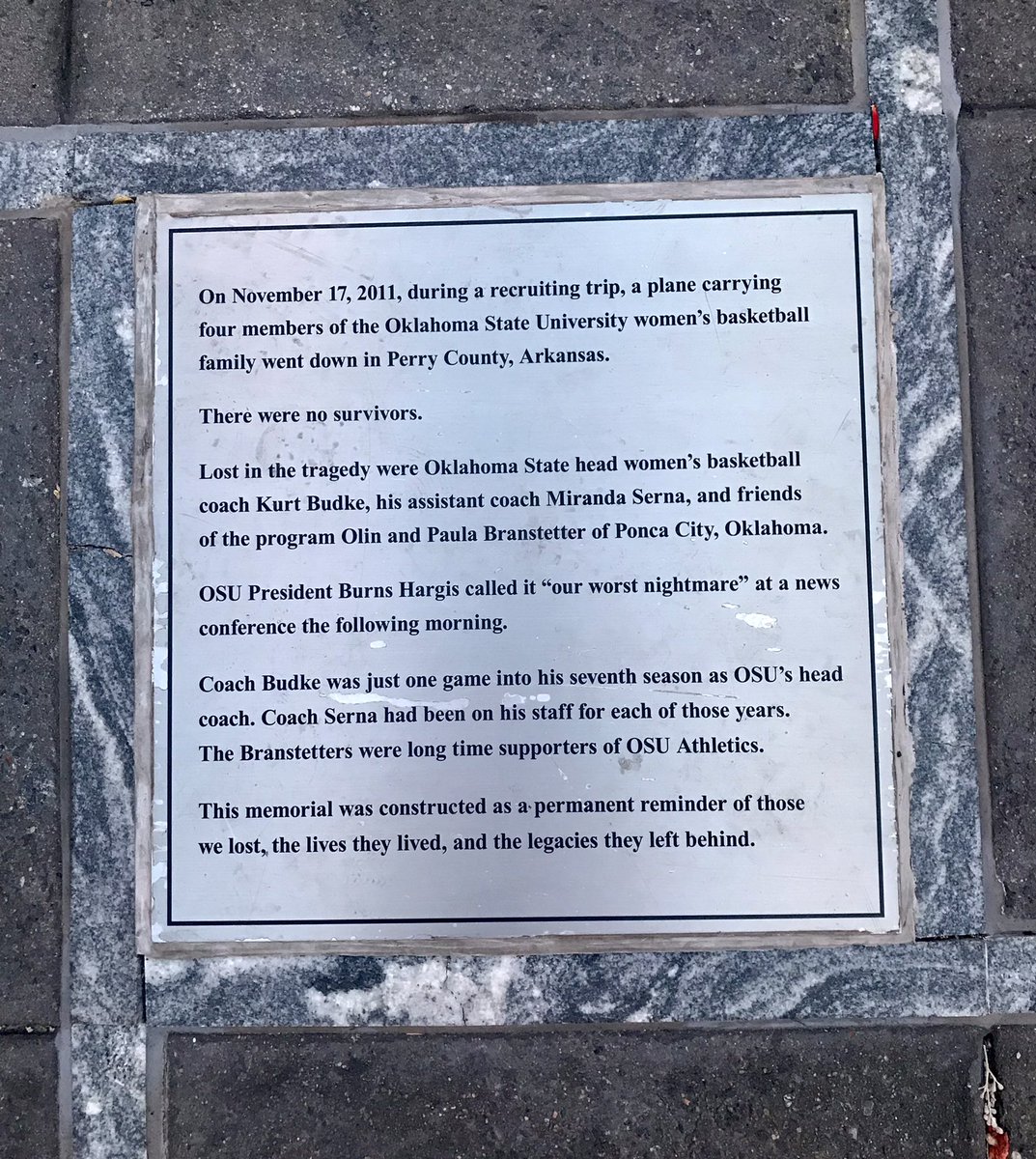 TheOSUSuperhero's tweet photo. Just got done paying my respects at the #RememberThe4 Memorial site. Thoughts and prayers to each one’s family and friends today. Just a sobering reminder to always cherish and love one another. I’ll always keep my promise to remember them. @OSUWBB #LoyalAndTrue #KBMS #PBOB https://t.co/Yly0QJePkj