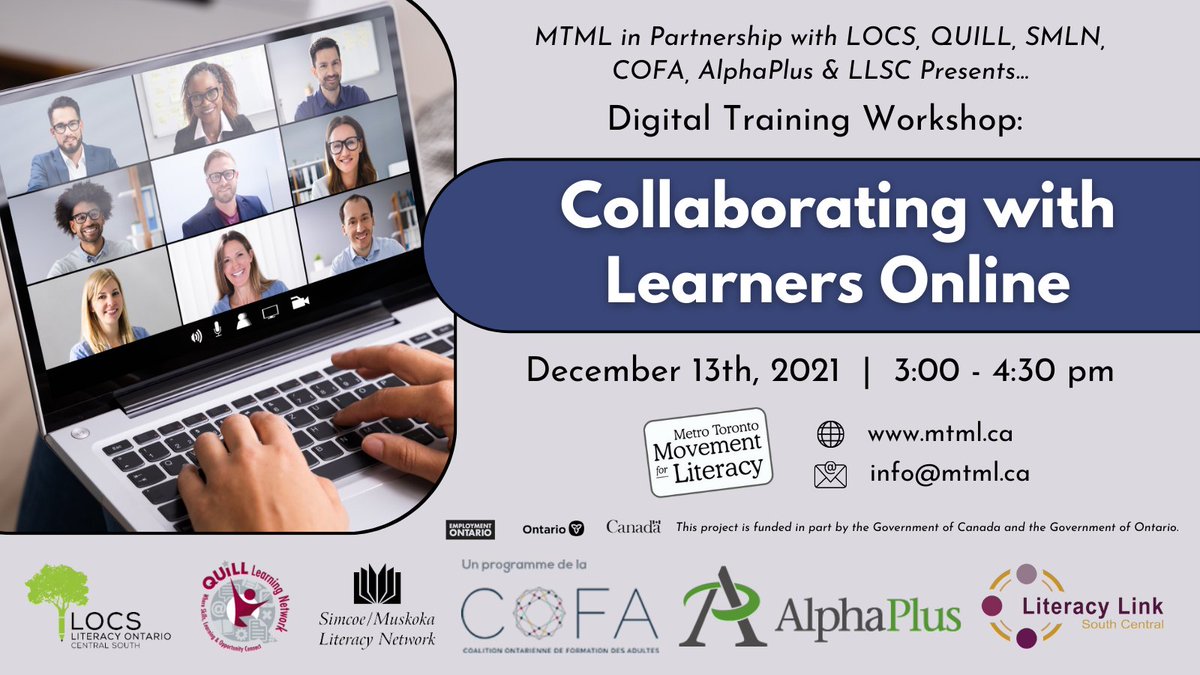 LiteracyLinkSC's tweet photo. LBS Instructors – register for this webinar to discuss and learn about collaborating with learners online in creative ways using Zoom, PDFs, Jamboard, Padlet, and more! https://t.co/ZgLrwZHhon #LiteracyON @MTMLTorontoYork @alphaplus @QUILLNetwork @SimcoeSml @La_COFA @LOCSLiteracy https://t.co/2f8HhbcHin