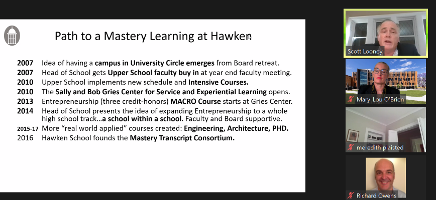 mlobrien1's tweet photo. Listening to @slooney talking about the beginning of the #masteryschool and how the #masterytranscriptconsortium began. #ReimaginED21 https://t.co/qwtJ5IFXj7