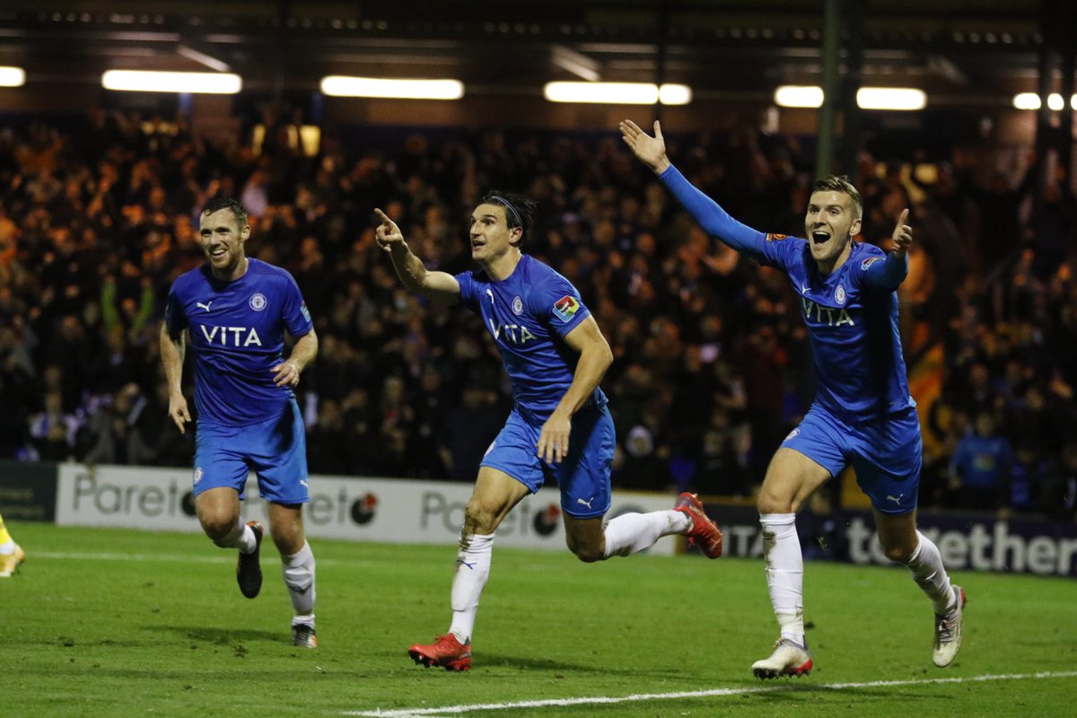 StockportCounty's tweet photo. One of THE great nights at Edgeley Park, and we couldn't have done it without our magnificent supporters 👏

We would also like to please ask our fans to refrain from invading the pitch, which can jeopardise the safety of players and officials, and result in fines to the Club. https://t.co/sUVk8vtG7m