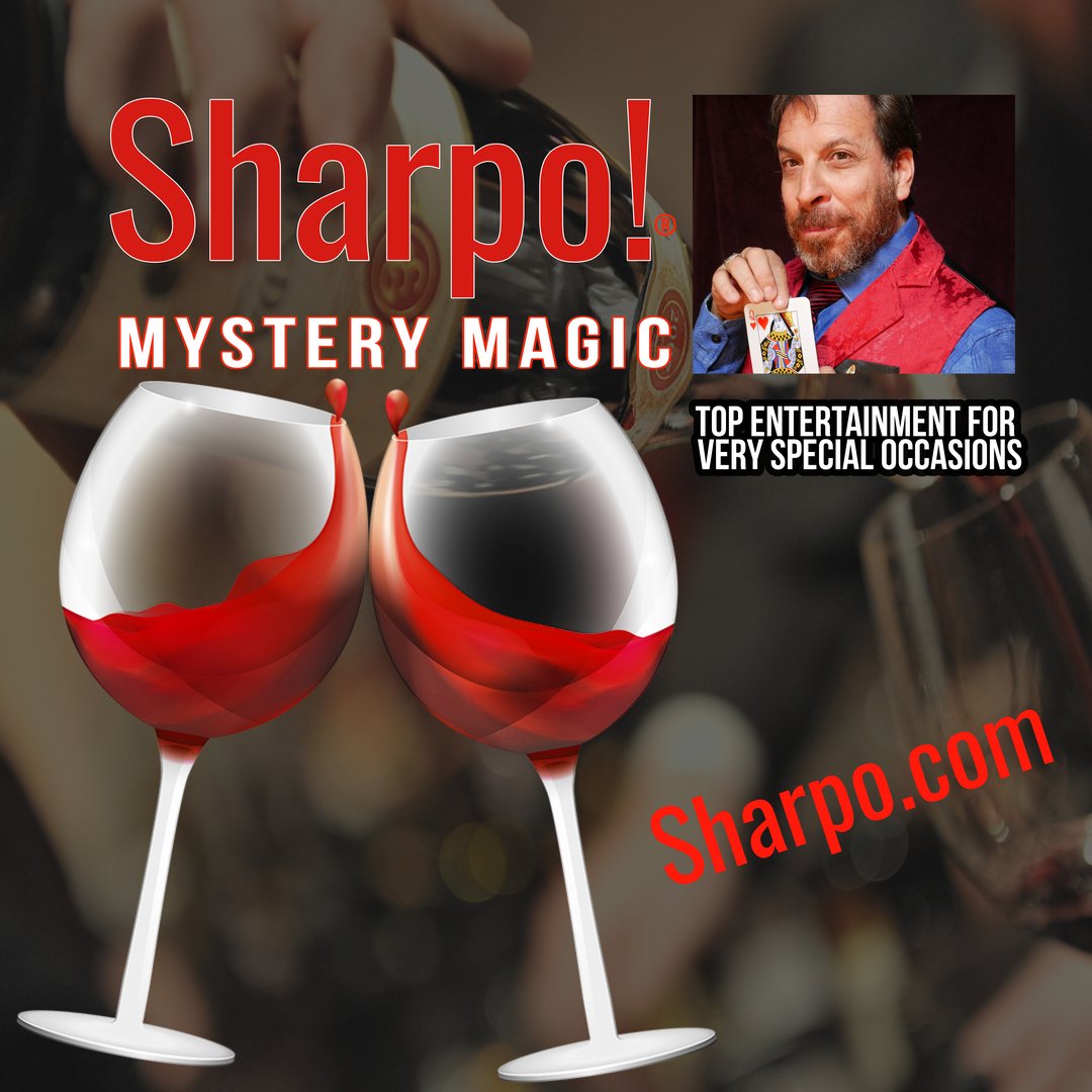 Sharpo's tweet image. Now accepting bookings for holiday parties.  #sharpo #mysterydinners #magicshows #laparties #laevents sharpo.com