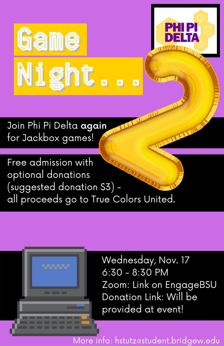 Phi_Pi_Delta's tweet photo. Happening now: Jackbox (again) to raise money for True Colors United!

https://t.co/J4hEgS1sDN https://t.co/iIJltoxOeY