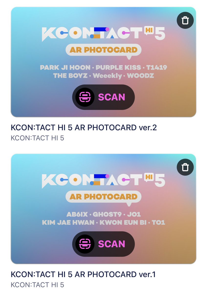 Topp_ing's tweet photo. 🙌 오래 기다리셨죠? KCON:TACT HI 5의 AR 카드를 이제 새로워진 #Topping 으로 감상하실 수 있습니다. 

⬇️Topping 앱 다운로드 : https://t.co/nZJj3gj8u1

#KCONTACT #KCONTACTHI5 https://t.co/GEOHGEEqBZ