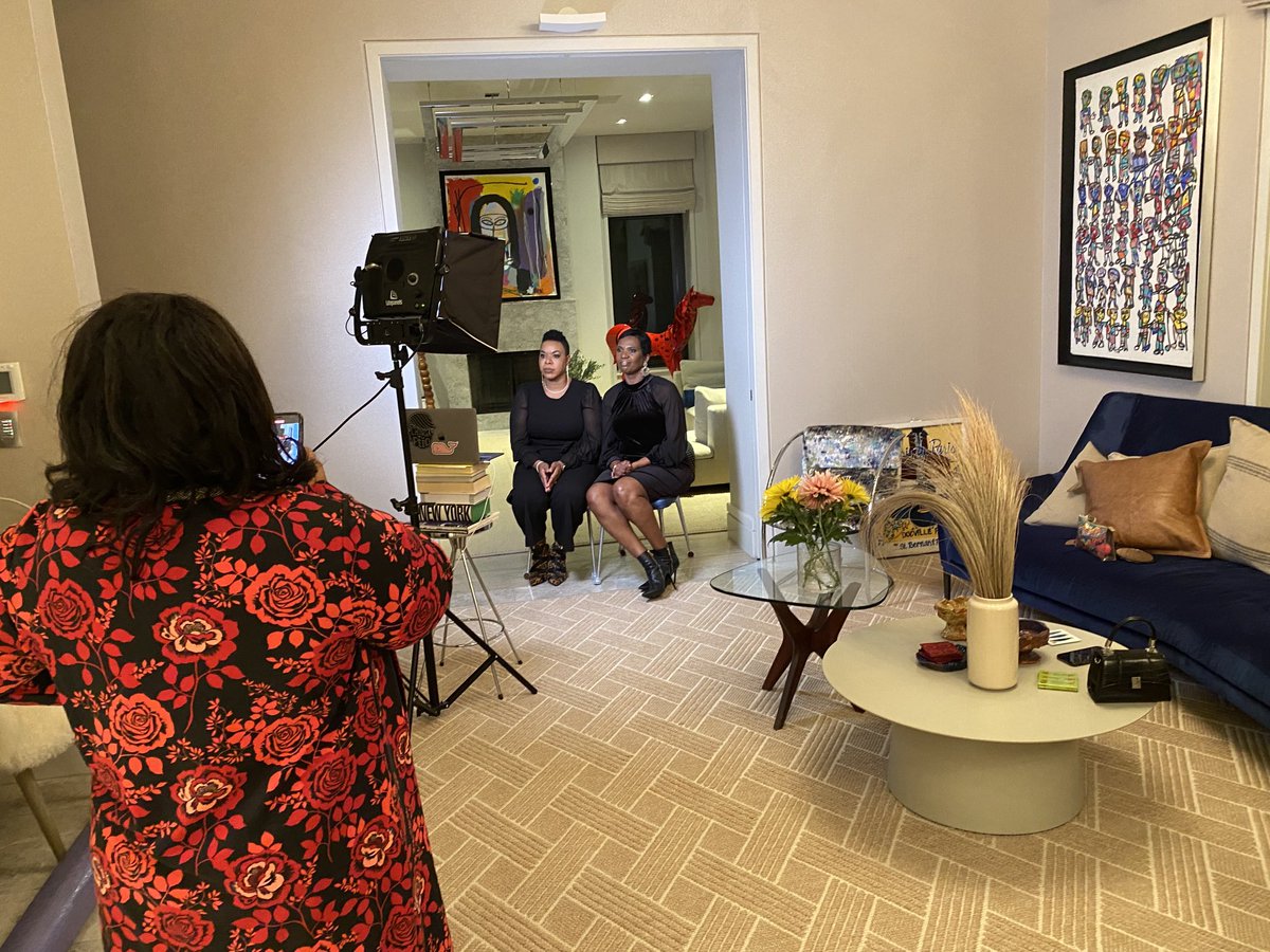 soledadobrien's tweet photo. Derrica and Natalie Wilson from ⁦Black and Missing Foundation (@BAM_FI⁩) shooting liveshots (in my apartment!) as we promote our ⁦@HBO⁩ docu-series Black and Missing. Airs on ⁦@HBO⁩ and ⁦@hbomax⁩ on Nov 23 and 24th. https://t.co/hQ7ooL58fP