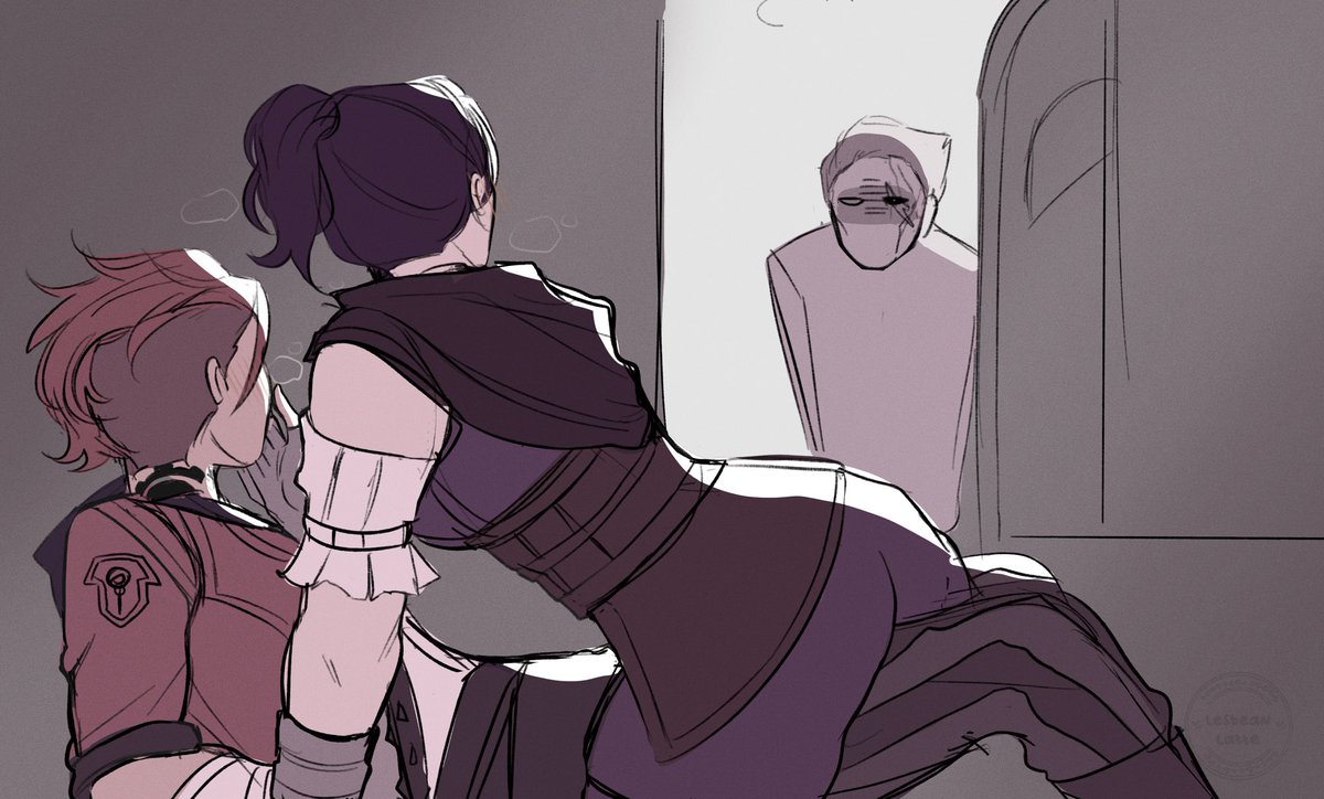 lesbeanlatte's tweet photo. I think it would’ve been funny if they kissed bc wasn’t silco right outside the door #Arcane #piltoversfinest https://t.co/Yhf8wq3ccG