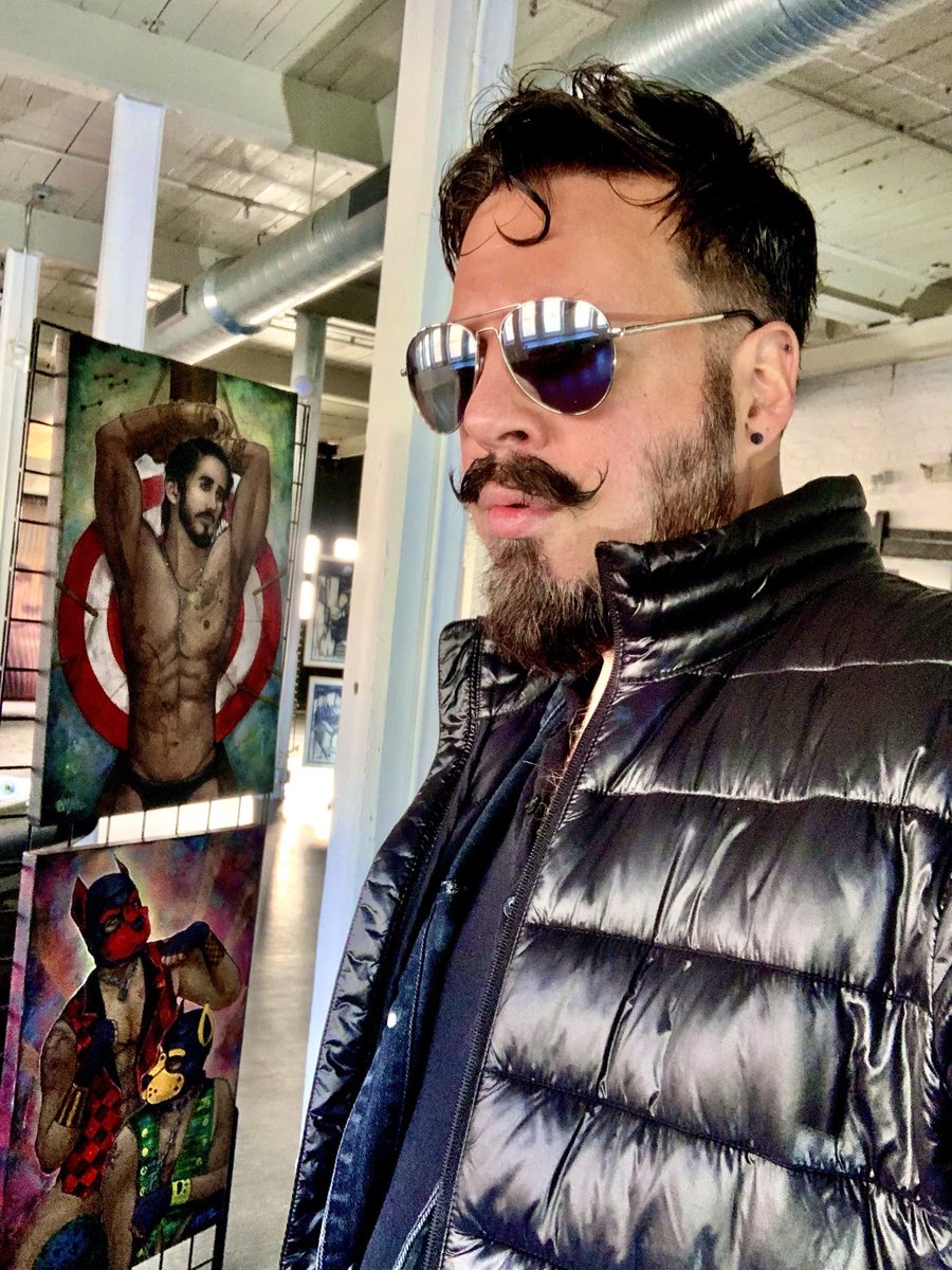 RickyMestre's tweet photo. My art and I at @TheKnowltonCT  for Bridgeport Art Trail https://t.co/7B9rMjU3p1