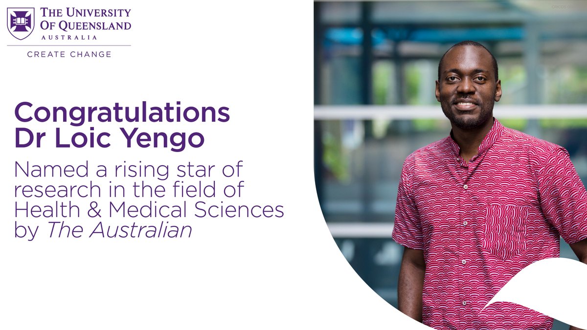 @IMBatUQ's Dr Loic Yengo and his lab's research with genomics has the potential to help people living with diseases such as obesity or type 2 diabetes. @australian @UQ_News #RisingStar #UQResearch #Genetics #Genomics #Diabetes #Obesity