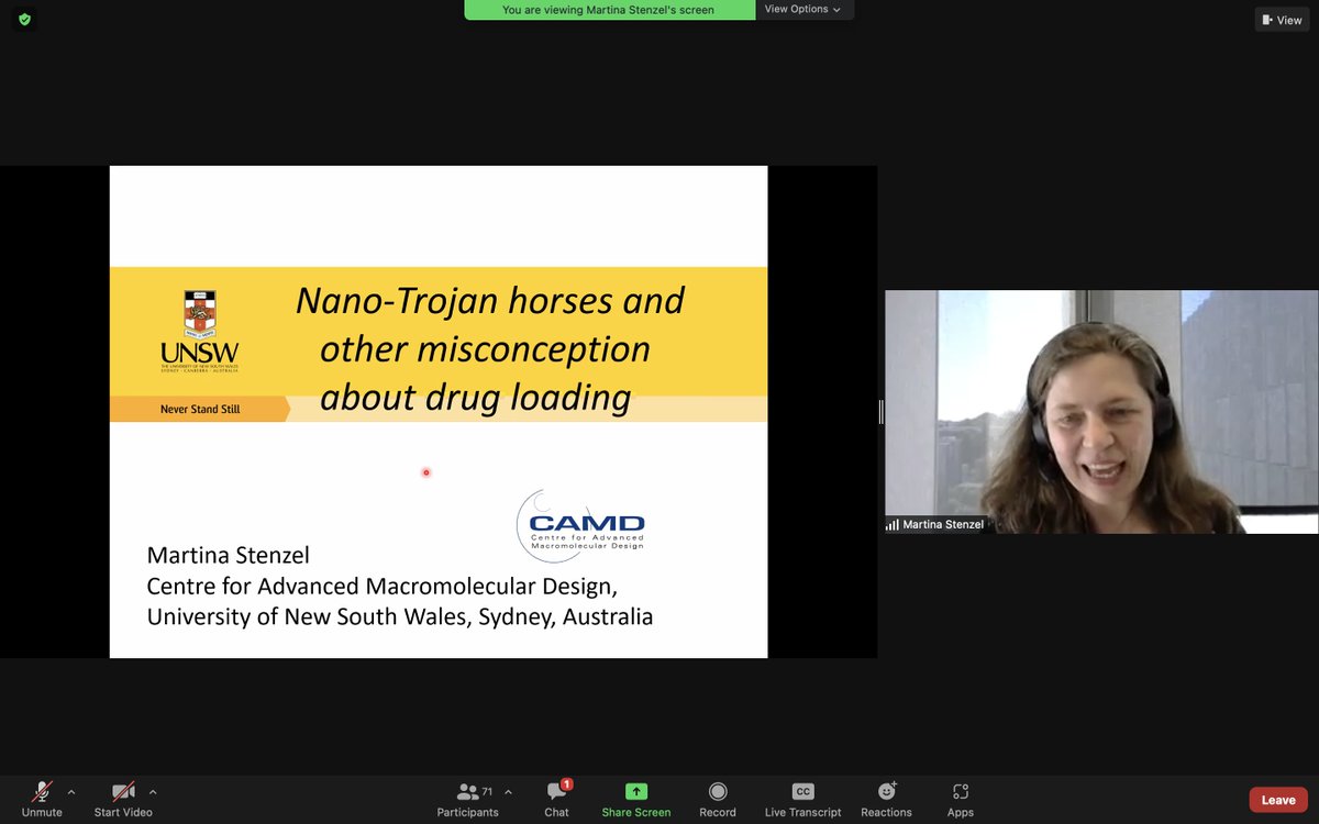popatlab's tweet photo. what an inspiring talk from @CAMD_Stenzel on clearing the misconception on #drugloading onto NPs and how it affects its #biodistribution @AustralianCRS #DDA2021 https://t.co/Mi46KYRpsX