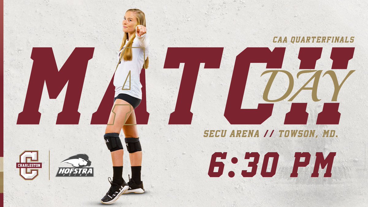 Trophy szn starts 𝙣𝙤𝙬 🏆😤

🆚 #6 Hofstra
⏰ 6:30 pm
🏟 SECU Arena 
📍 Towson, Md.
📺 @FloVolleyball (bit.ly/3wDxyak)
📊 CofCStats.com

#comeCus 🌴🏐
