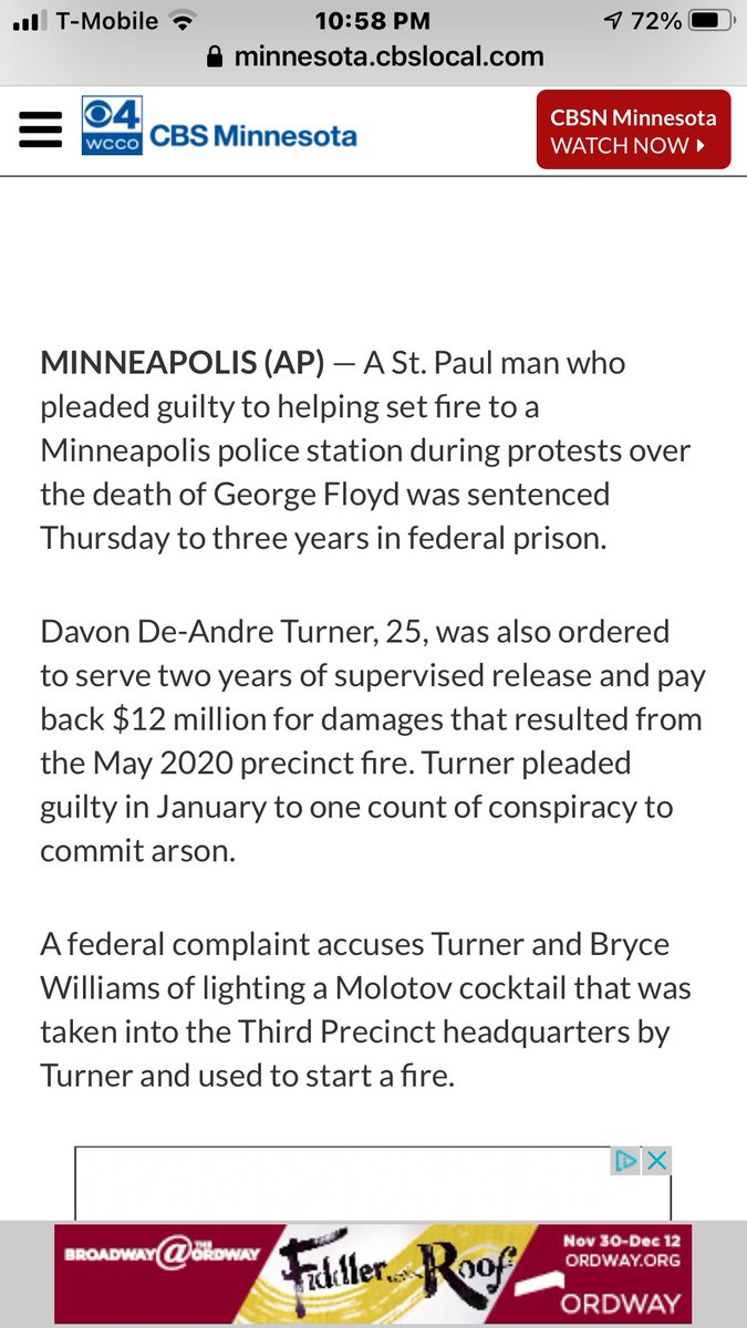 The 2 men that burned down the 3rd precinct in Minneapolis got less time https://t.co/VLpPFt3Q78 https://t.co/BYMB2jQb5T