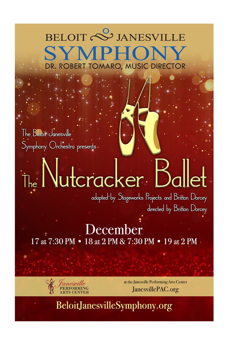 bjso_wi's tweet photo. Beloit Janesville Symphony Orchestra presents The Nutcracker Ballet, adapted by Stageworks Productions &amp; Britton Dorcey. https://t.co/FDhZXIKf5V

#bjso #beloit #janesville #symphony #orchestra #concert #nutcracker #ballet #missedanniversaries #beloitjanesvillesymphony https://t.co/s201UERgL0