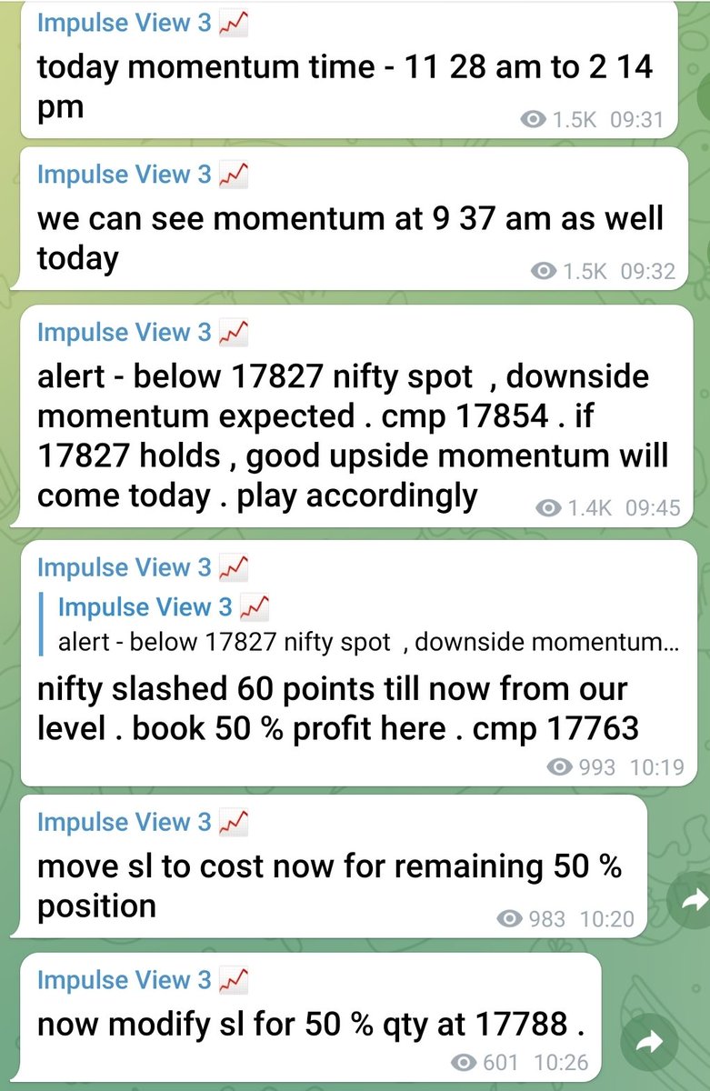 harshubh's tweet photo. We told members today below 17827 , #Downside Expected 
Even told 9 37 #momentum time 😎

See the #magic , Broke the low and booked #profit in just 5 mins 

Power of levels and power of #Impulseview https://t.co/VPYe4oaxlB