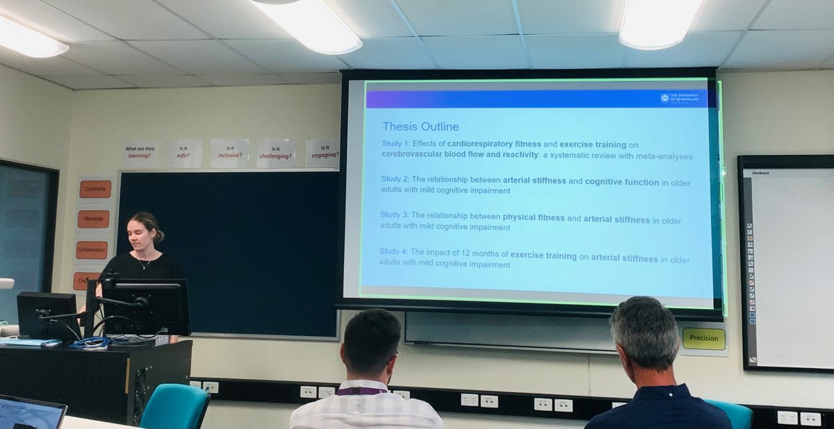 ✅MILESTONE COMPLETE✅

Cheers <a href="/emilysmith_6/">Emily Smith</a> for a fantastic thesis review presentation!

Emily has been integral to the #BRAINtrial and her thesis focuses on #fitness, #exercise, #VascularFunction&amp; #Dementia 💪🏃🧠

She is supervised by <a href="/jefcoombes/">Jeff Coombes</a> <a href="/tombailey86/">Tom Bailey</a> &amp; <a href="/chris__askew/">Chris Askew</a>