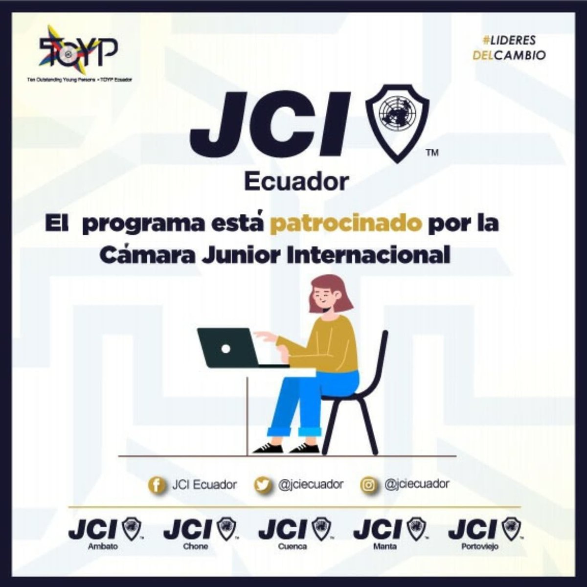 JCIEcuador's tweet photo. Conoce acerca del programa TOYP 🥇✨

#TOYPEcuador #TOYPec #jovenes #jovenessobresalientes #JCIEcuador #inspiremos https://t.co/8mz6M4iPi1