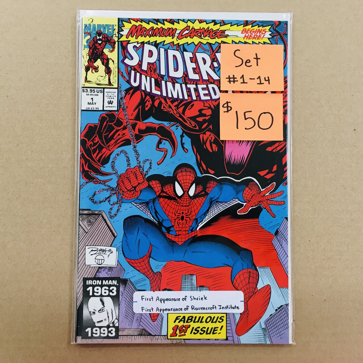 CosmicComicsLV's tweet photo. Complete #ComicSet of #MaximumCarnage added to the case.

Another highlight from the huge #Venom &amp; #Carnage #Restock last month.

#SpiderMan #BackIssues #Marvel #Comics #LasVegas #getyourfix #NerdCulture702 https://t.co/UPN9YzH3vg