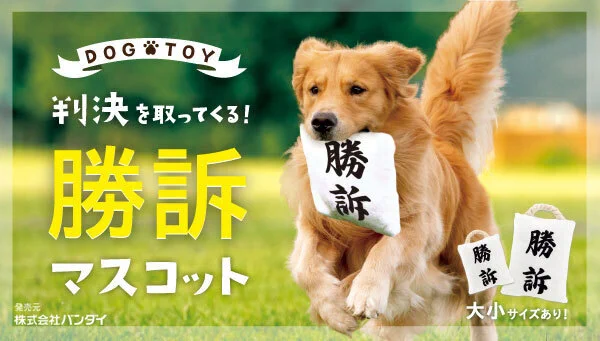 シュールすぎると話題！判決を取ってくる犬用おもちゃ「勝訴マスコット」が商品化！