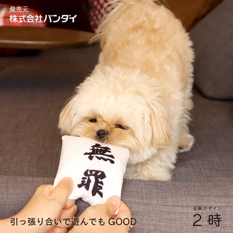 シュールすぎると話題！判決を取ってくる犬用おもちゃ「勝訴マスコット」が商品化！