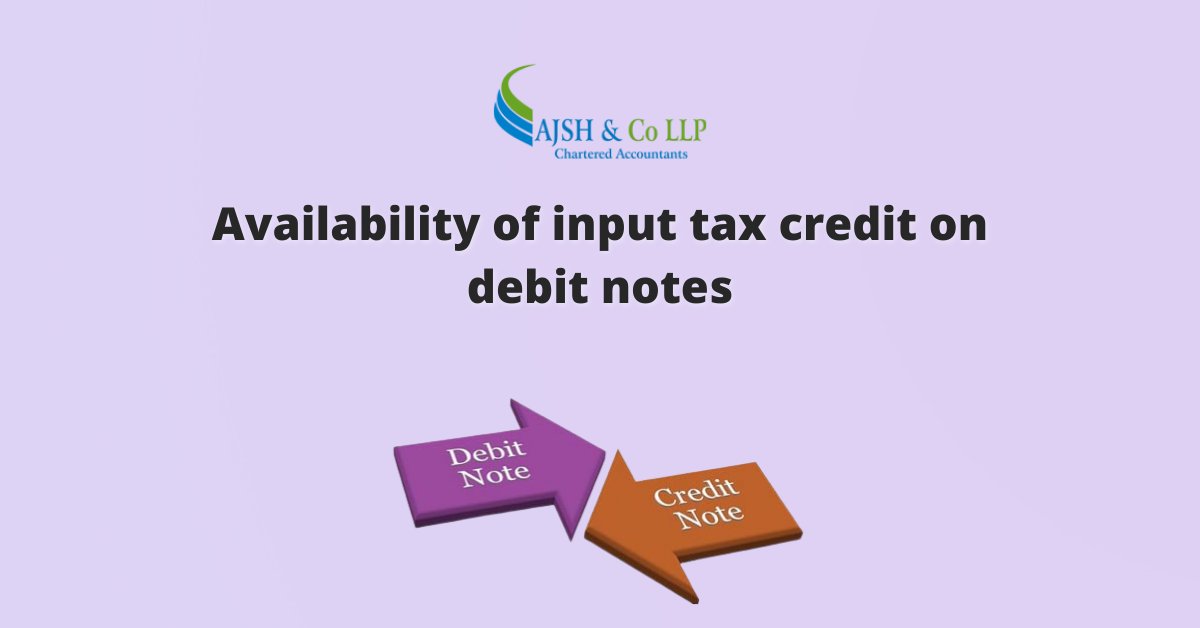 masllp's tweet image. Availability of input tax credit on debit notes

To know more, visit: ajsh.in/availability-o…
To get regular update, subscribe: ajsh.in/blog/
.
.
.
#InputTaxCredit #CreditNotes #DebitNotes #Availability #FinanceAct #Amendment #Facts #AJSH