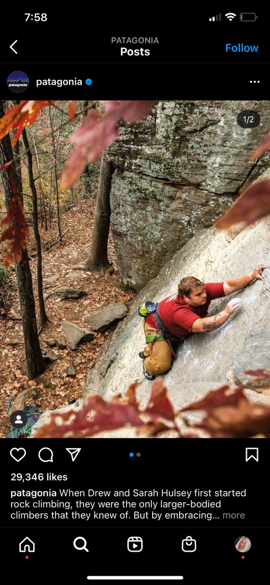AlexaInnes's tweet photo. @cam_burt00 @blairadowler @patagonia Cam, 
I love how @patagonia floods their social media pages with scenic organic content. Another image that caught my eye was this one of an individual climbing. Their content is so realistic and relatable to the activities that the target market tends to take part in! #MTKG475 https://t.co/4u9vvLNz8c