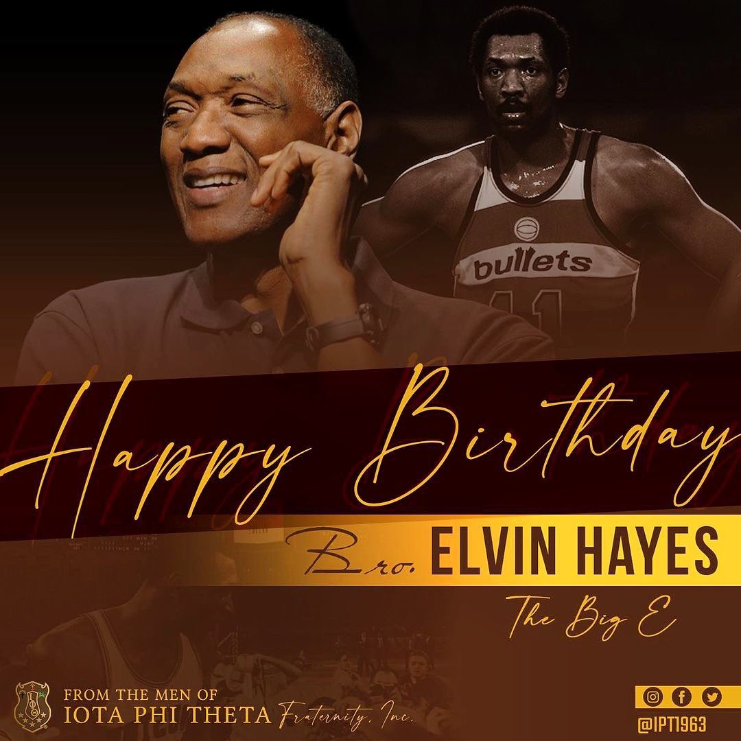 IPT1963's tweet photo. Happy birthday to  Naismith Memorial Basketball Hall of Fame member, Bro. Elvin Hayes, The Big E. #OLE #ipt1963  #happybirthday @ElvinHayes44 https://t.co/kn524cRu2z