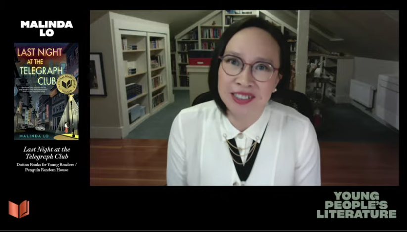 "I urge every one of you watching to educate yourselves about your school boards and vote in your local elections. 2022 is coming and we need your support to keep our stories on the shelves. Don't let them erase us." —NBA for Young People’s Literature winner Malinda Lo #NBAwards