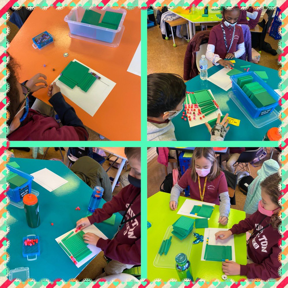 ClassPaparella's tweet photo. 2-digit X 2-digit exploration today by building our area models, using base ten blocks! #mathteachers #multiplication #welovemath #4thgrade https://t.co/dgTOc0pjTo