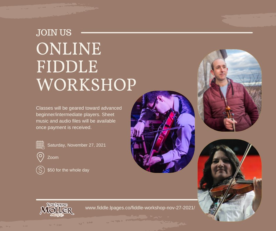 I will be hosting an online fiddle workshop with @BradReidFiddler, Alex Kusturok, and @PattiKusturok this coming Saturday, November 27th.

If you would like to join us, you can sign up at: fiddle.lpages.co/fiddle-worksho…