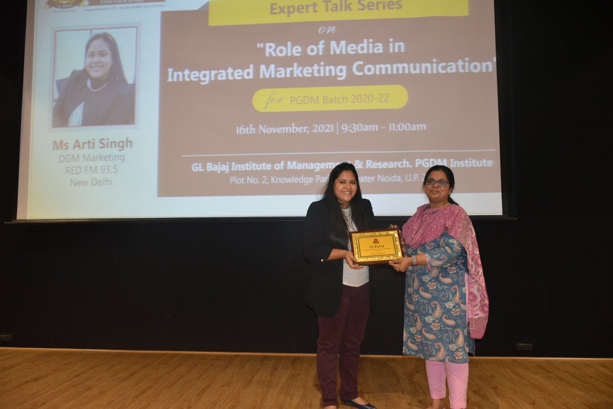 glbajajimr's tweet photo. GL Bajaj Institute of Management & Research. PGDM Institute, Greater Noida organized Expert Talk Series on “Role of Media in Integrated Marketing Communication" on November 16, 2021.
#GLBajaj #GLBajajInstitute #GLBIMR #PGDM #ExpertTalkSeries #media #IntegratedMarketing https://t.co/qnNsSYsJb4