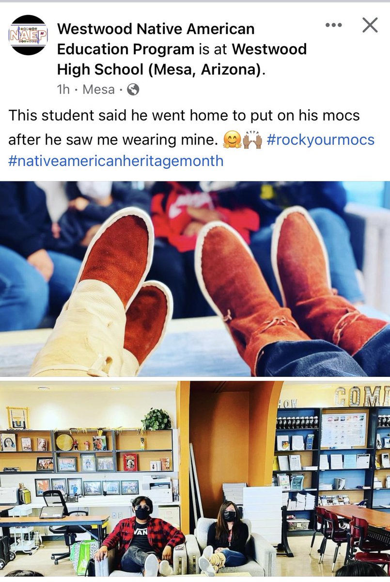 Gilmore_MoveUp's tweet photo. I have to share this Instagram from our Westwood Native American Education Program. The staff have been just “tearing it up” this year connecting with students on our campus. When students see themselves in others they have better engagement and identity formation! https://t.co/L1X7oRlgN9