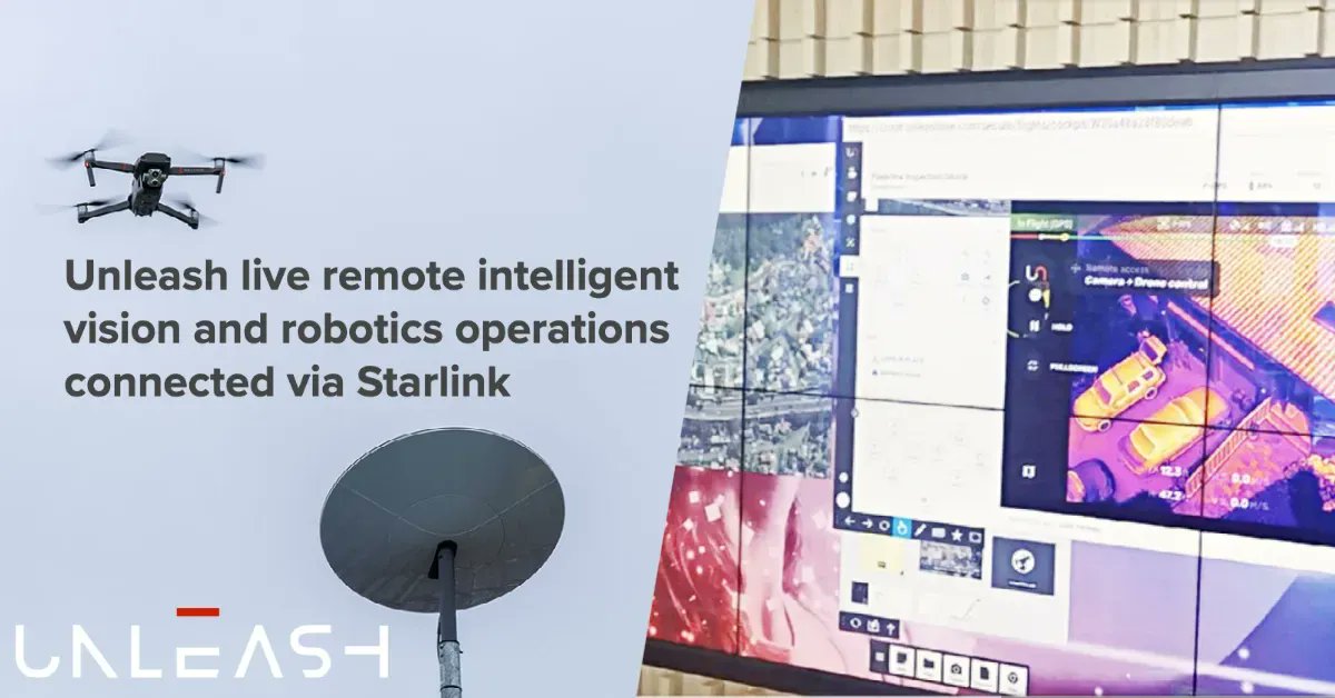 unleashlive's tweet photo. Announcing a world first: Unleash live remote intelligent #AI vision and #robotics operations connected via @SpaceX Starlink - Read the story:
https://t.co/SqBI1ZB166 @elonmusk https://t.co/Fuqz76zXN5