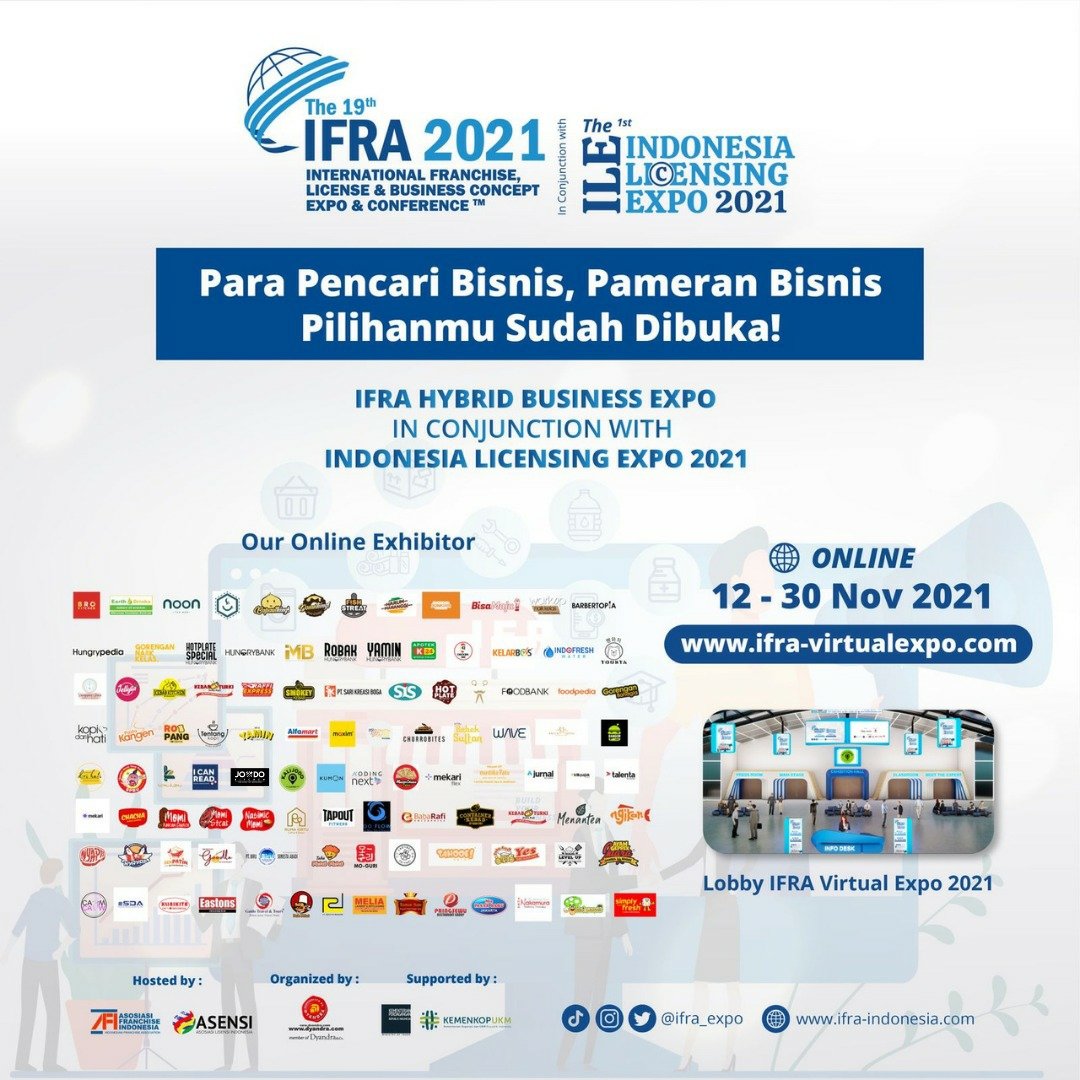 GoUKMid's tweet photo. [PAMERAN VIRTUAL BISNIS PILIHANMU SUDAH DI BUKA❗]
Datang yuk ke Pameran Virtual IFRA in Conjunction with ILE 2021 yang akan hadir sampai 30 November 2021✨ Merupakan pameran waralaba, lisensi, dan peluang bisnis terbesar di Indonesia. Kunjungi https://t.co/2YkYcLJgRC ✨ https://t.co/uvjN7XBliv